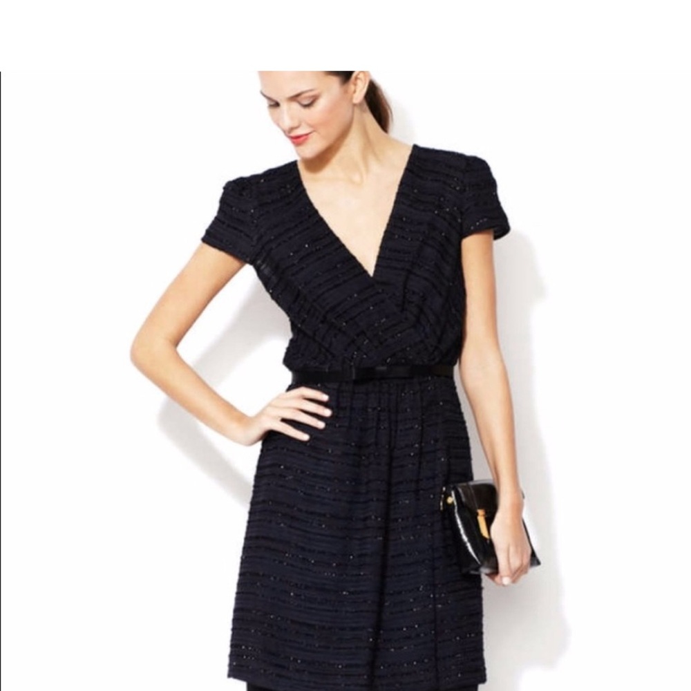 Milly Emilie Belted Wrap Dress in Navy